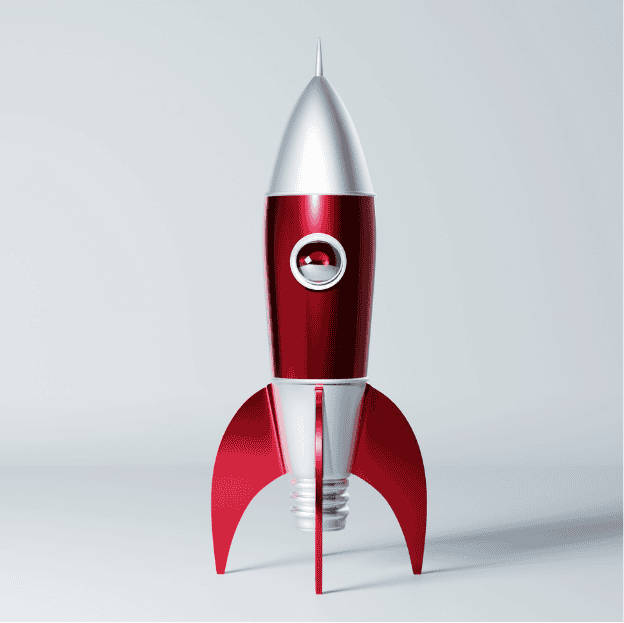 Image of a toy upright toy rocket